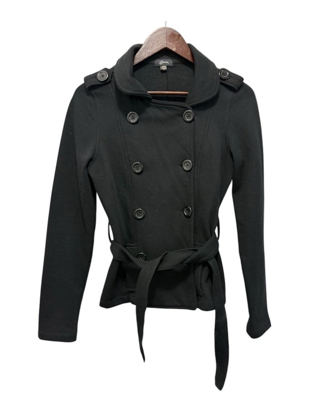 Guess Black Double-Breasted Trench Coat